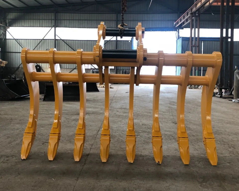 Ciężkoodpowiedzialne stalowe koparki Rake Root Rake Excavator Rake Attachment do usuwania korzeni