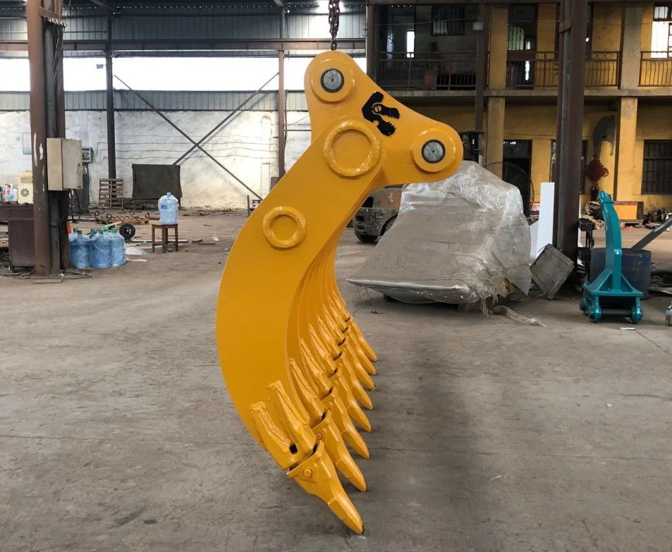 Ciężkoodpowiedzialne stalowe koparki Rake Root Rake Excavator Rake Attachment do usuwania korzeni
