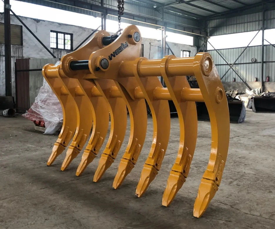 Ciężkoodpowiedzialne stalowe koparki Rake Root Rake Excavator Rake Attachment do usuwania korzeni